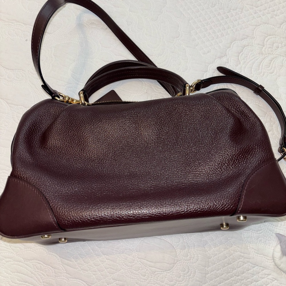Coach Pebbled Leather Satchel in Deep Burgundy - Picture 3 of 14